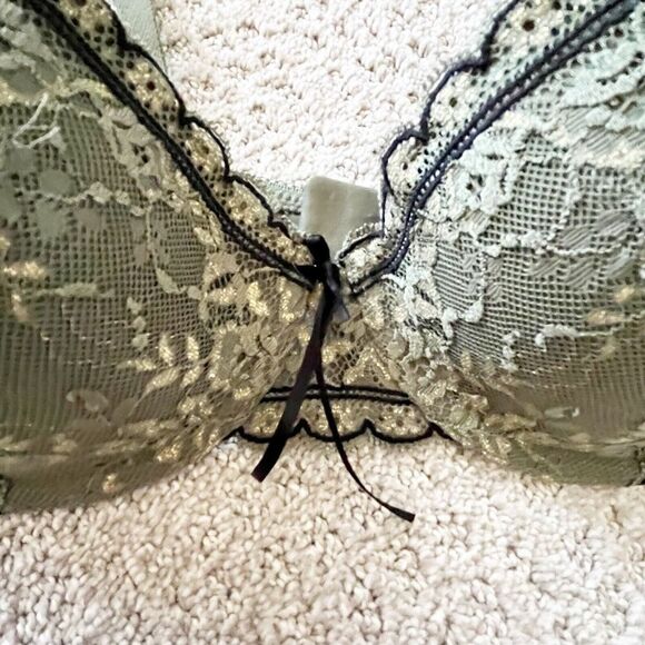 Heidi Klum Intimates Margaux Balconette Contour Bra Green Sz 36D Lace H23-1076 - Picture 3 of 10